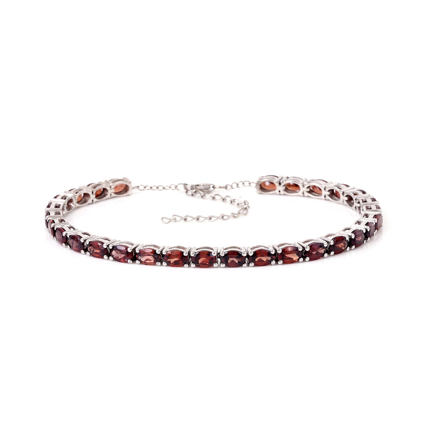 Red Zircon bracelet in sterling silver