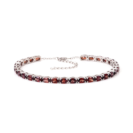 Red Zircon bracelet in sterling silver