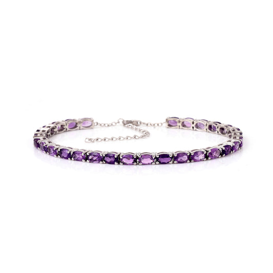 Amethyst bracelet in sterling silver