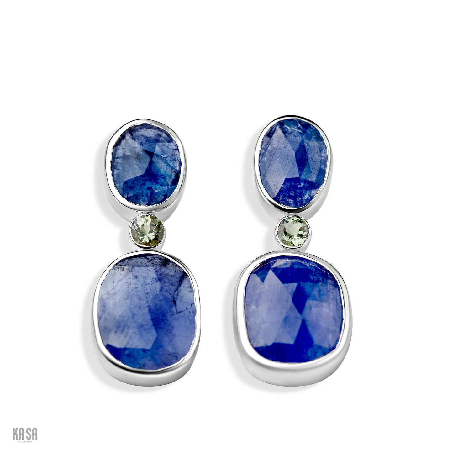 Tanzanite and sterling silver drop earrings