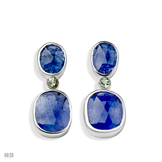 Tanzanite and sterling silver drop earrings