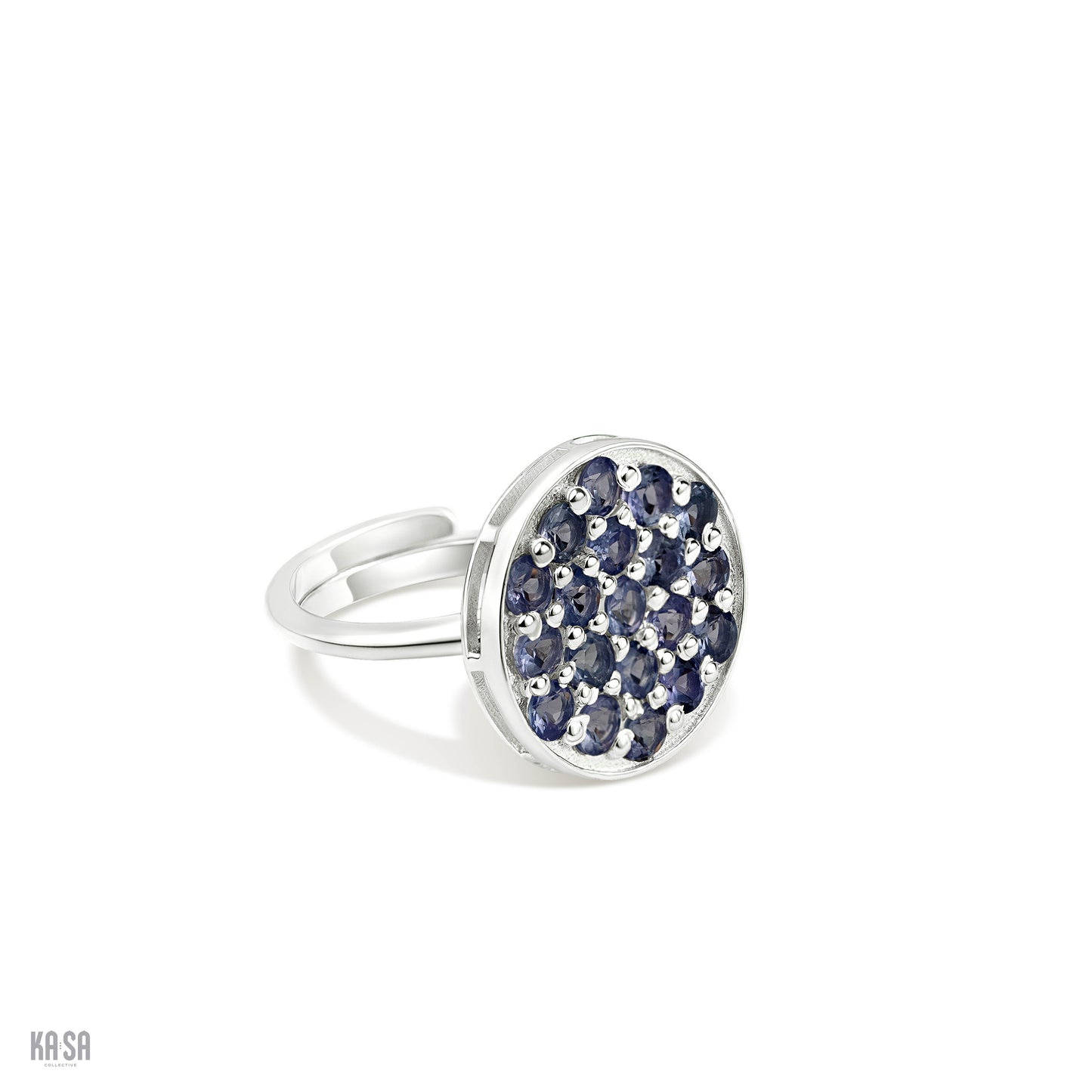 Tanzanite circle ring in sterling silver