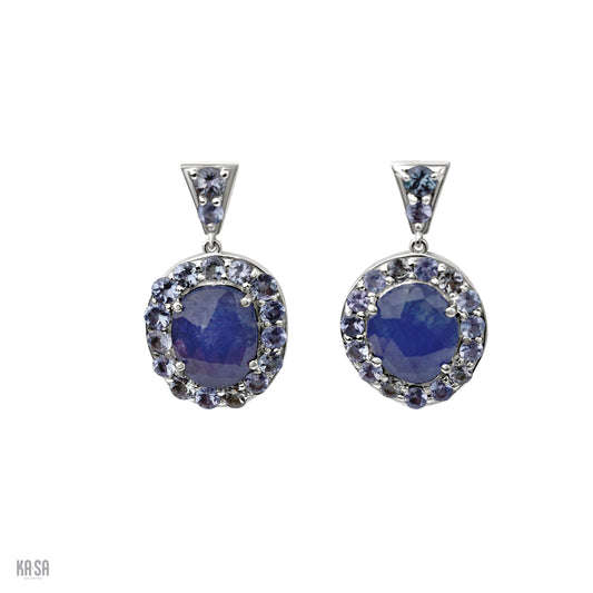 Tanzanite and sterling silver earrings