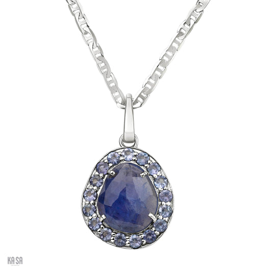 Tanzanite and sterling silver pendant