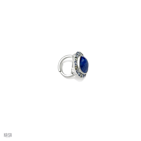 Tanzanite cabochon sterling silver ring