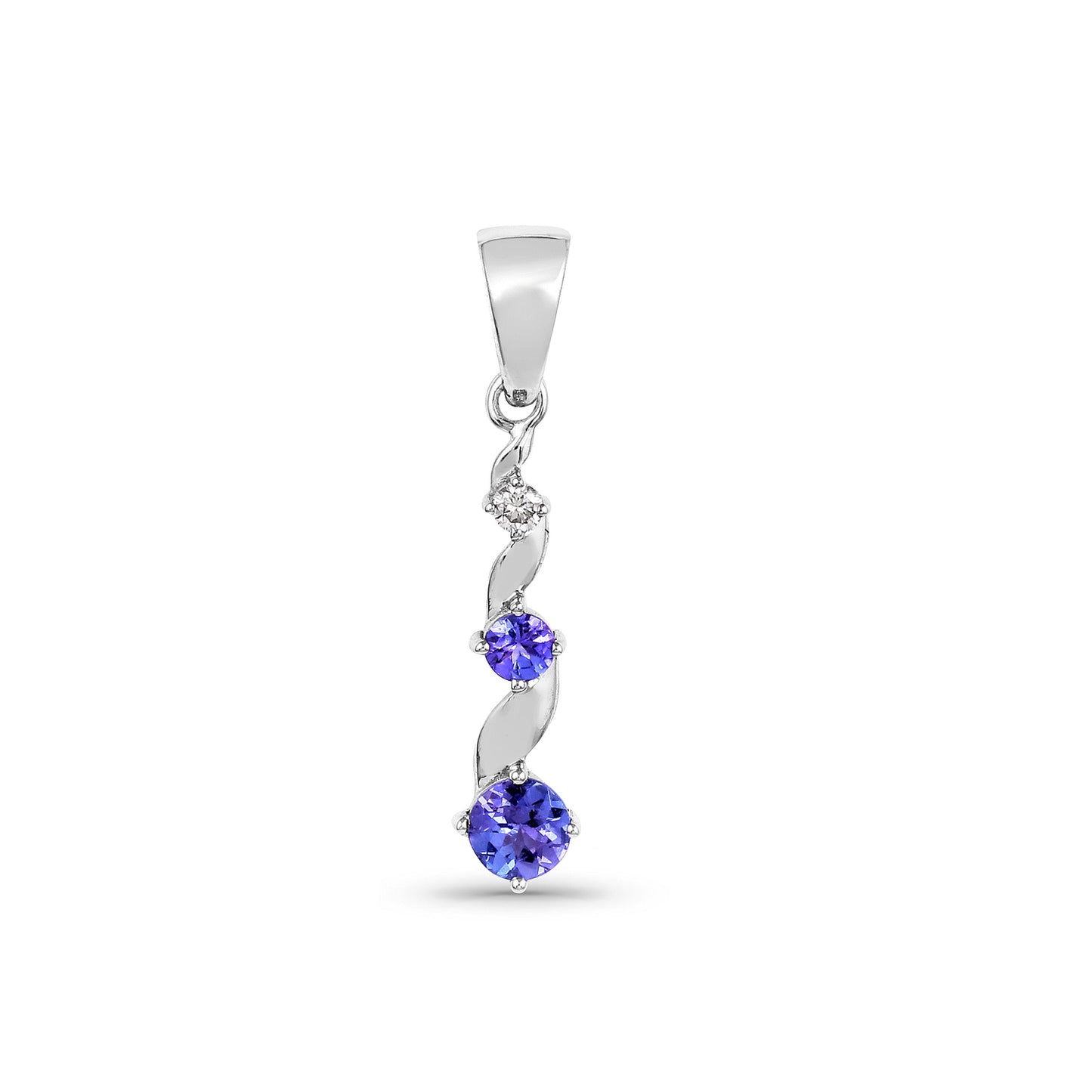 Tanzanite and diamond pendant in 14K white gold