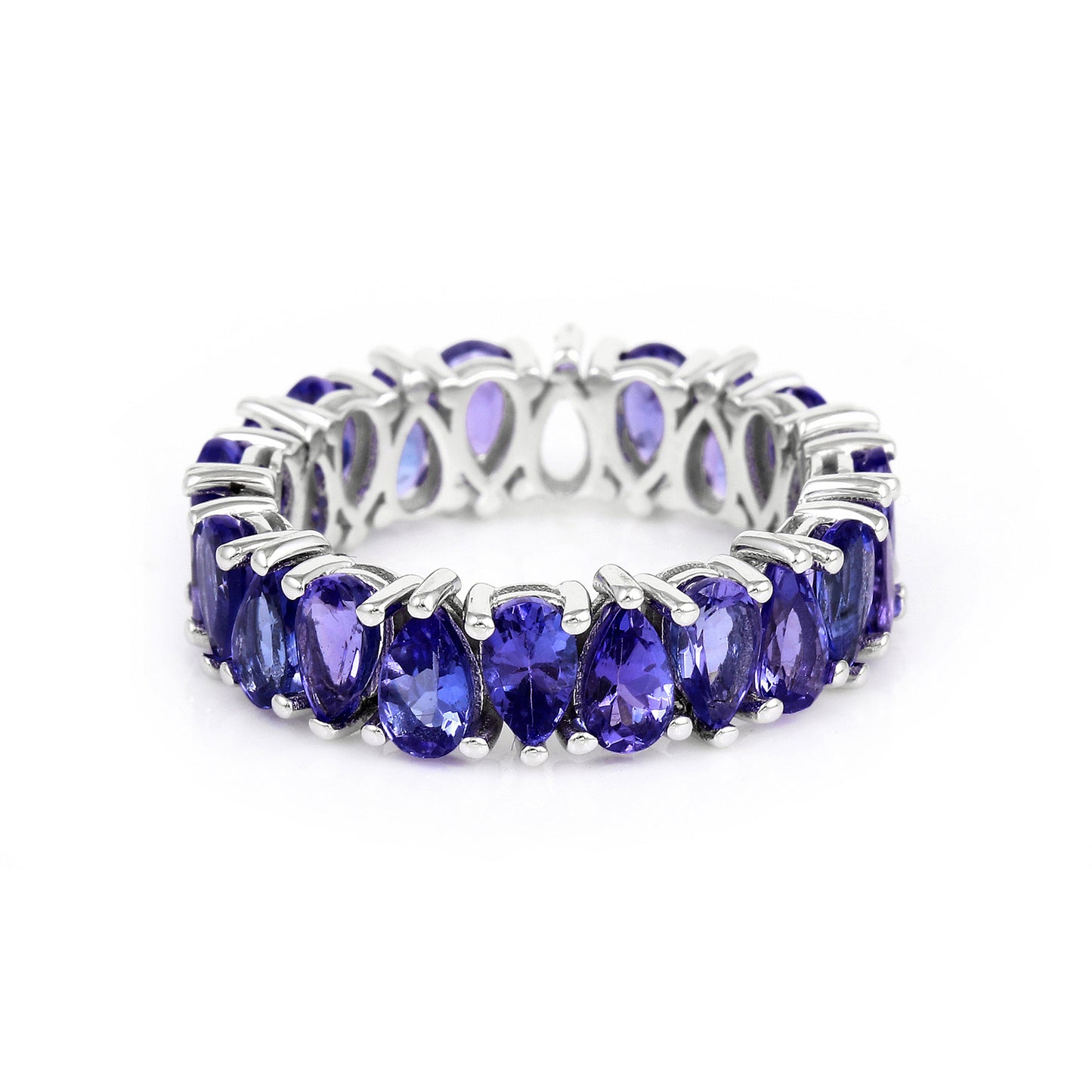 Tanzanite eternity ring in 14K white gold